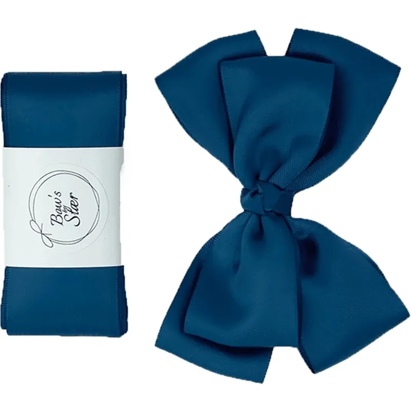 Begränsat antal Bow‘s by Stær Dopband Satin m. Dobbelt Rosett Navy