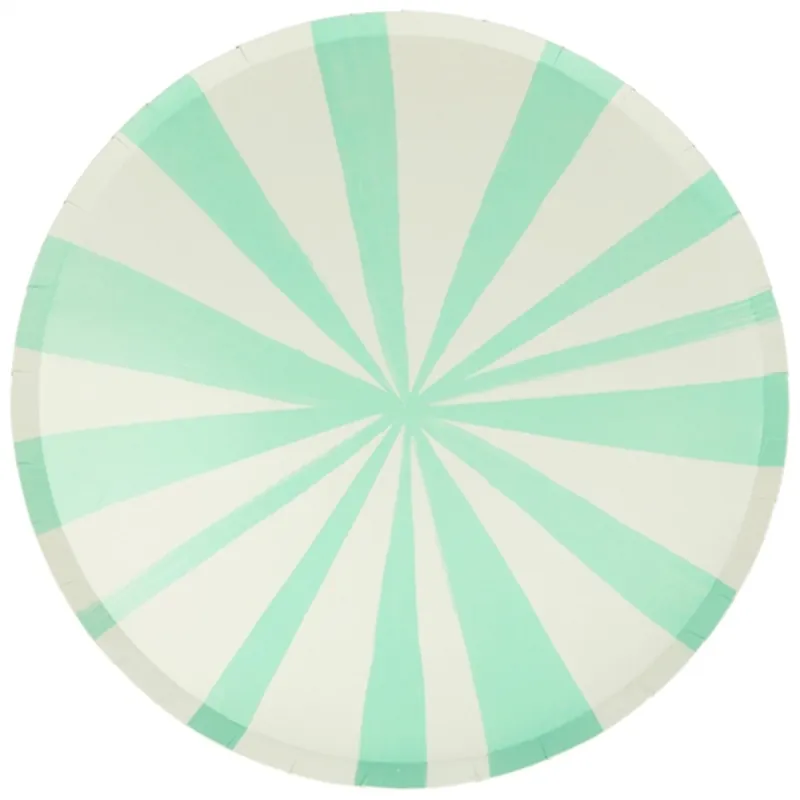 Begränsat erbjudande Meri Meri Stripe Mint Tallrikar Large
