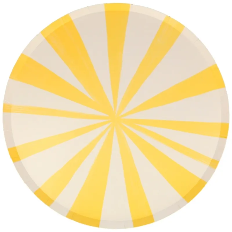 Extra rabatt Meri Meri Stripe Yellow Tallrikar Large