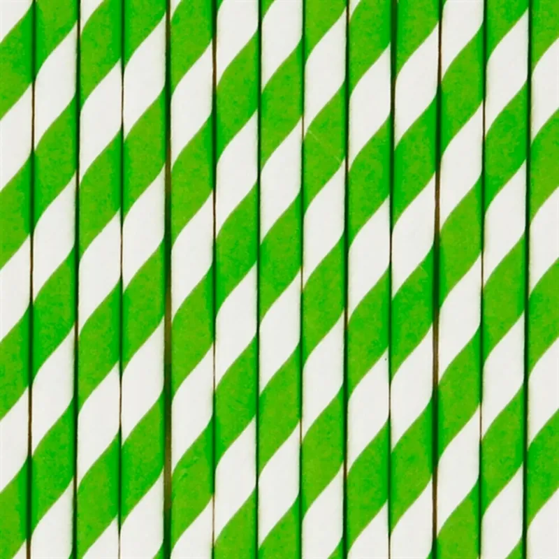 Billig My Little Day 25 Sugrör Light Green Stripe