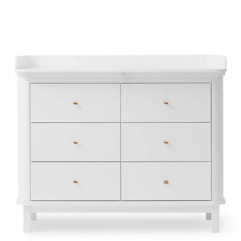Rabatt Oliver Furniture Wood Skötbyrå m. 6 Lådor Vit