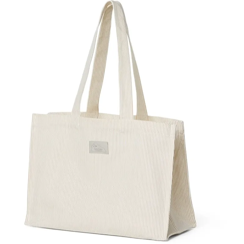 Lågt pris Cam Cam Copenhagen Tote Bag Kanvas Classic Stripes Camel