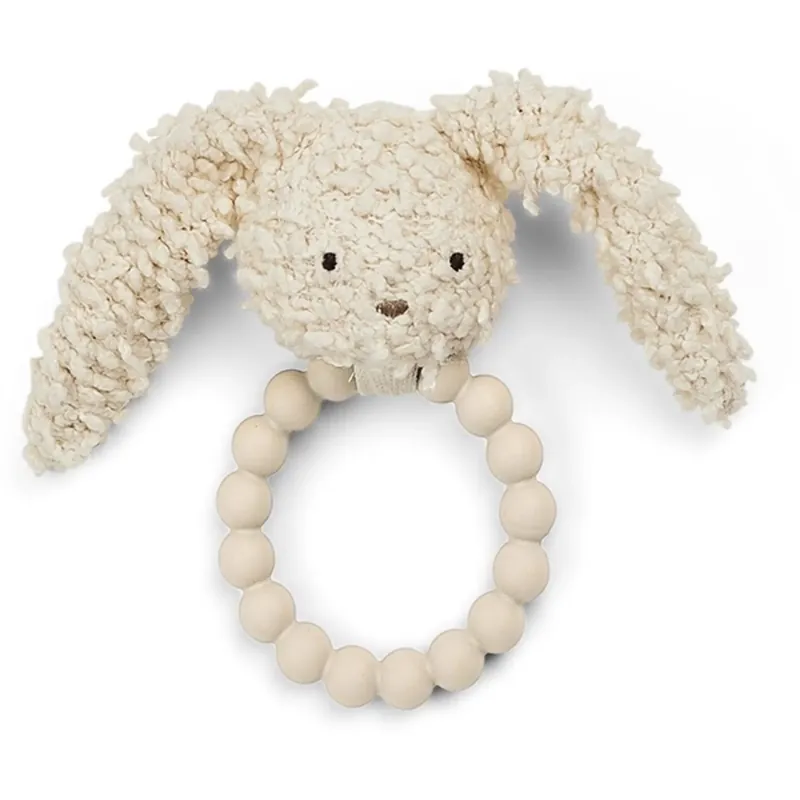 Smallstuff Skallra med Silikonering Bunny Off White Endast denna vecka