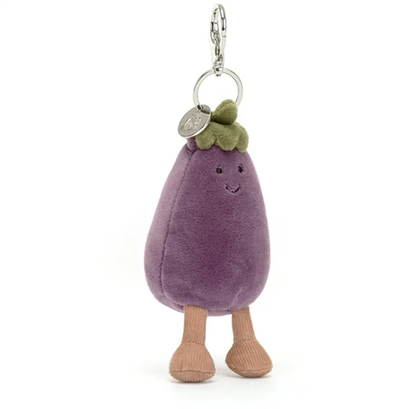 Jellycat Vivacious Grøntsag Aubergine Vedhæng Til Väska 12 cm Utförsäljning
