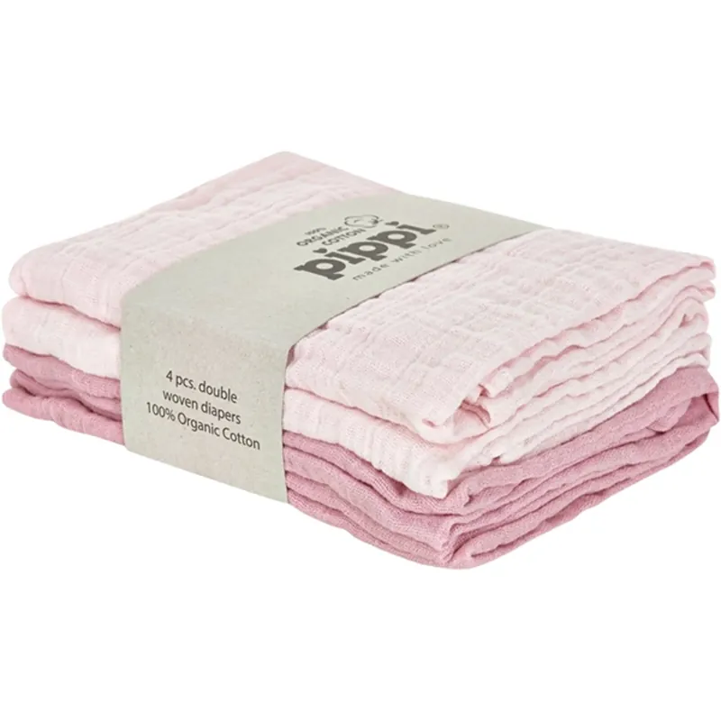 Utförsäljning Pippi Ekologiske Tygblöjor 4-pack Shrinking Violet