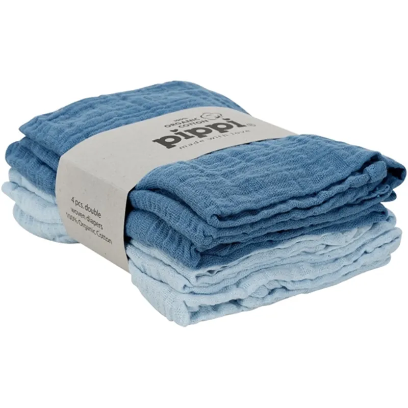 Populärt val Pippi Ekologiske Tygblöjor 4-pack Bebis Blue