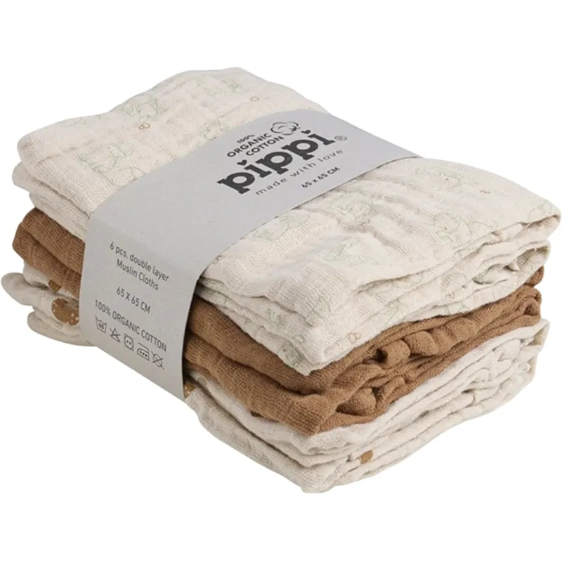 Begränsad tid Pippi Ekologiske Tygblöjor 6-pack Almond