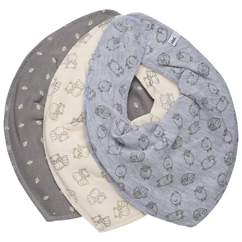 Handla nu Pippi Bandana Haklapp 3-pack Grey Melange