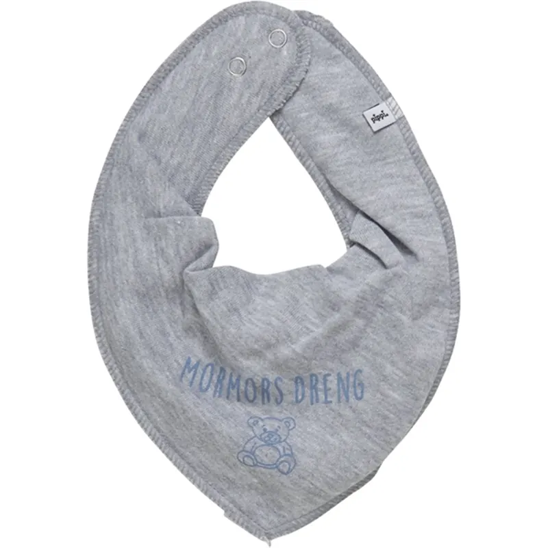 Pippi Bandana Haklapp m. Text Grey Melange Populär