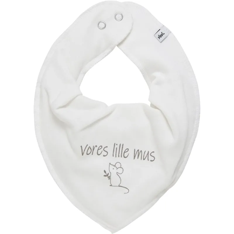Pippi Bandana Haklapp m. Text Marshmallow White Lågt pris