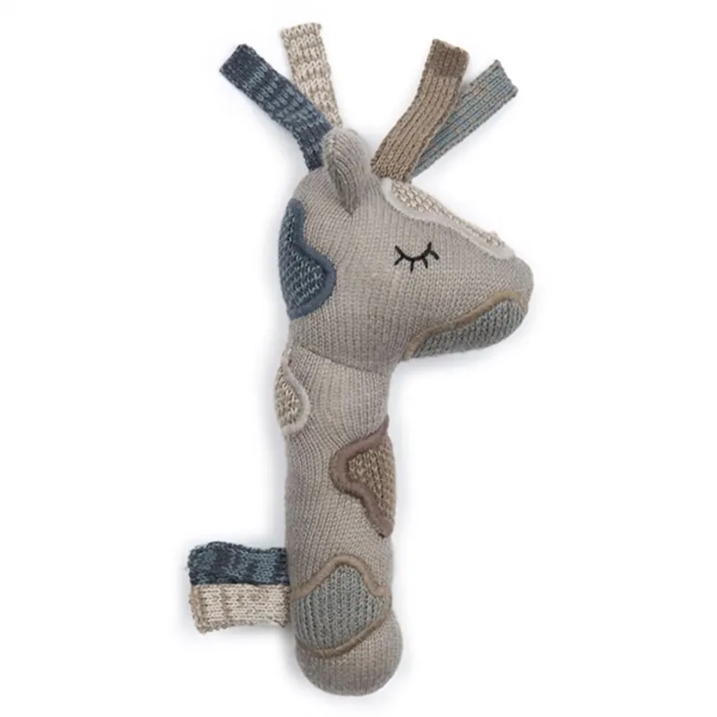 Smallstuff Stickad Maracas Giraffe Sandy/Blue Outlet