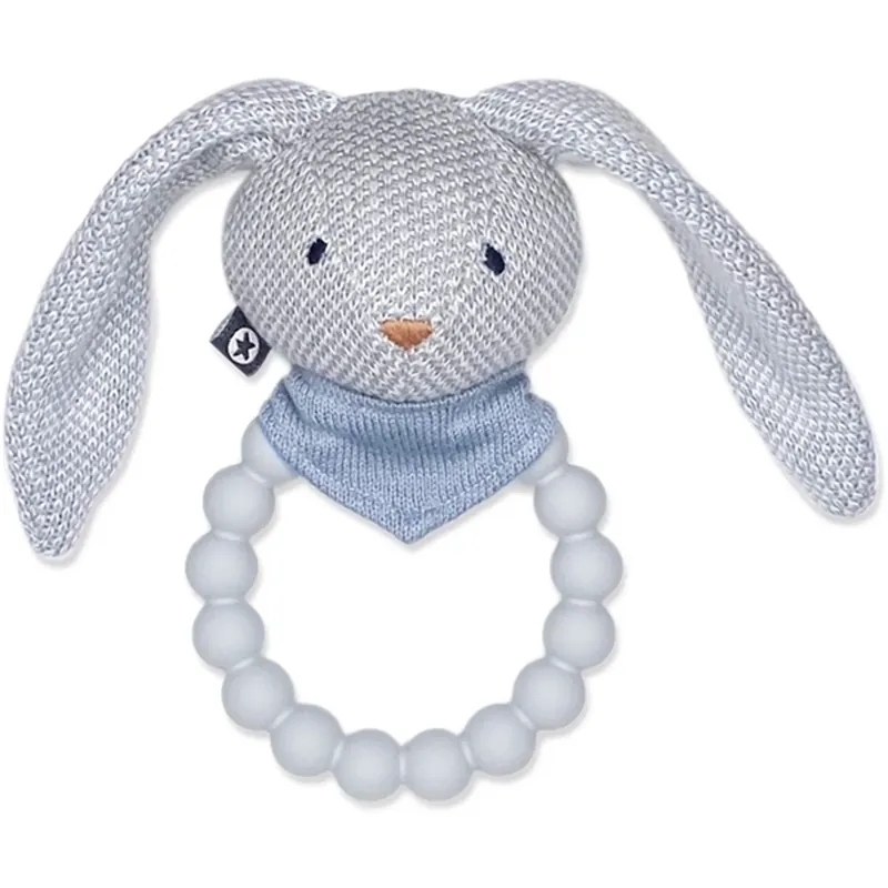 Smallstuff Stickad Rangle med Silikonisering Bunny Light Blue Billigare