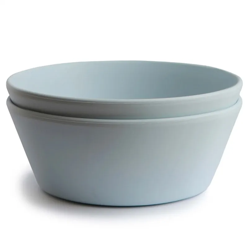 Mushie Skålar Runda 2-pak Powder Blue Kampanjpris