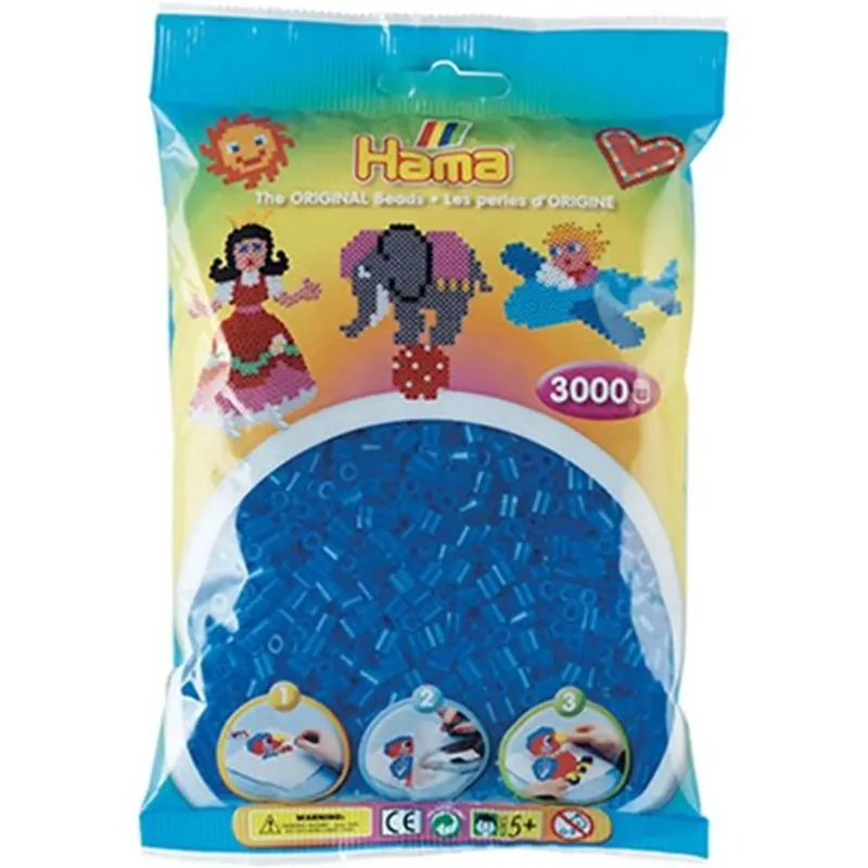 HAMA Midi Beads 3000 pcs Transparant Blue I lager