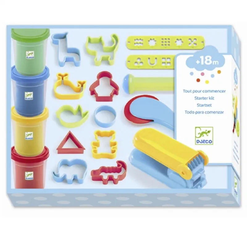Nyhet Djeco Creative Box Light Clay and Shapes
