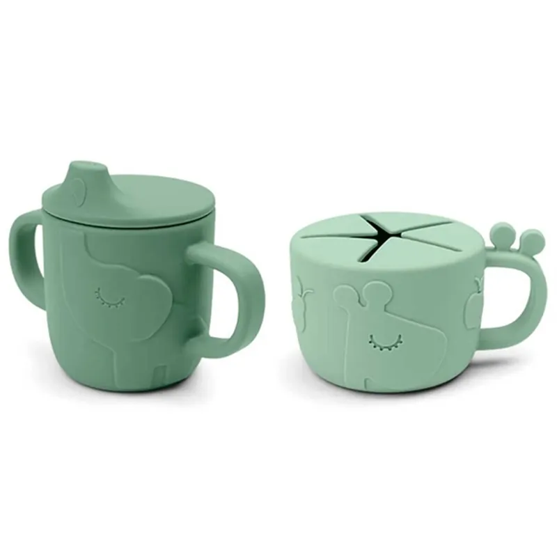 Expressleverans Done by Deer Peekaboo Tud/Snack Kop Sæt Deer Friends Green