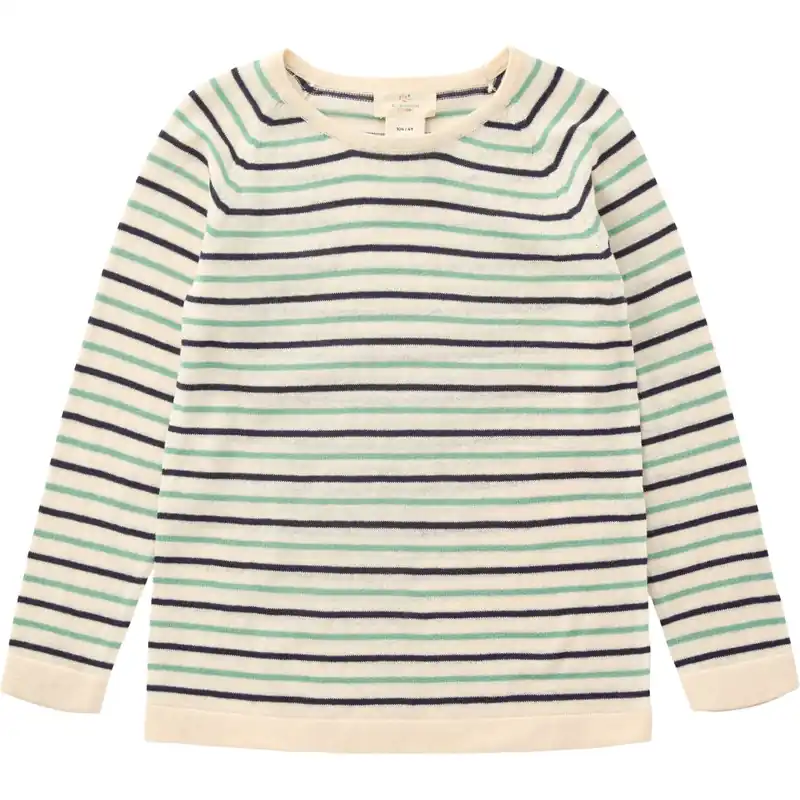 Copenhagen Colors Cream/Navy/Sky Blue Comb. Stickat Blus Rabatter