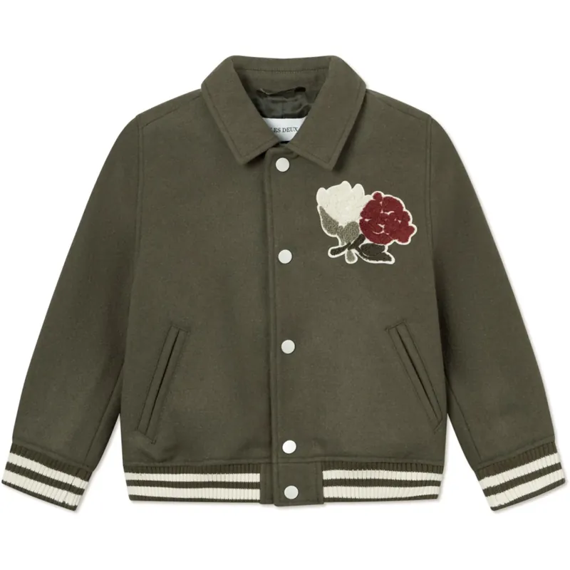 Les Deux Kids Olive Night Felipe Varsity Wool Jacket Kids Begränsad tid