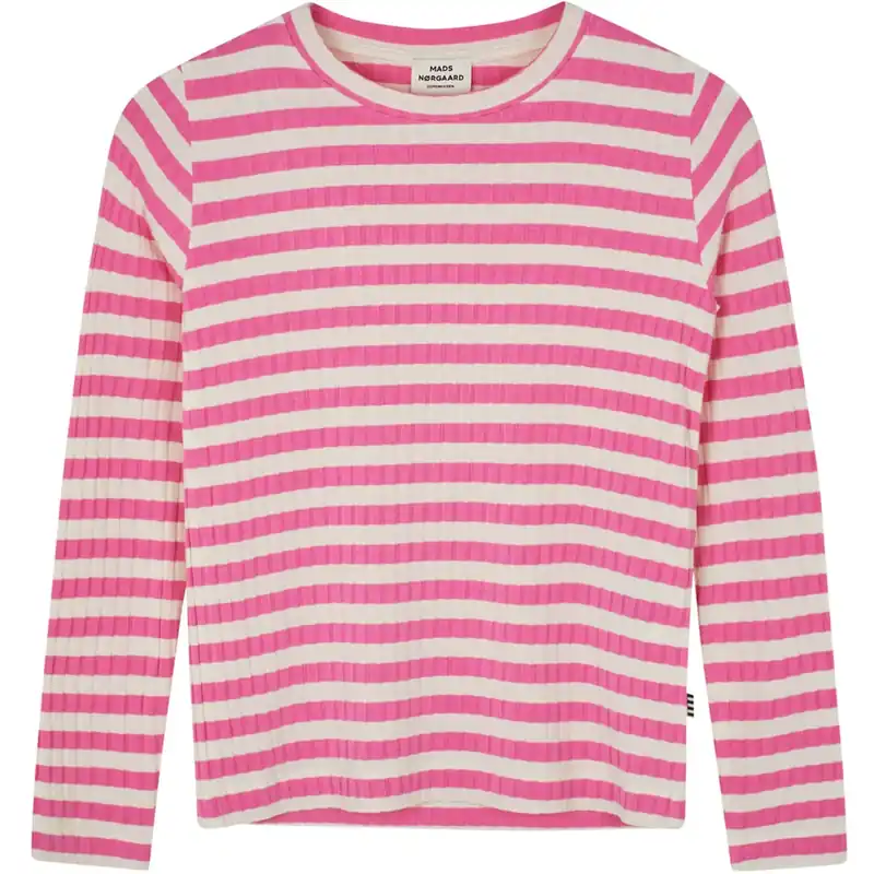 Mads Nørgaard Carmine Rose/Vanilla Ice 5x5 Classic Stripe Talika Blus Fynd