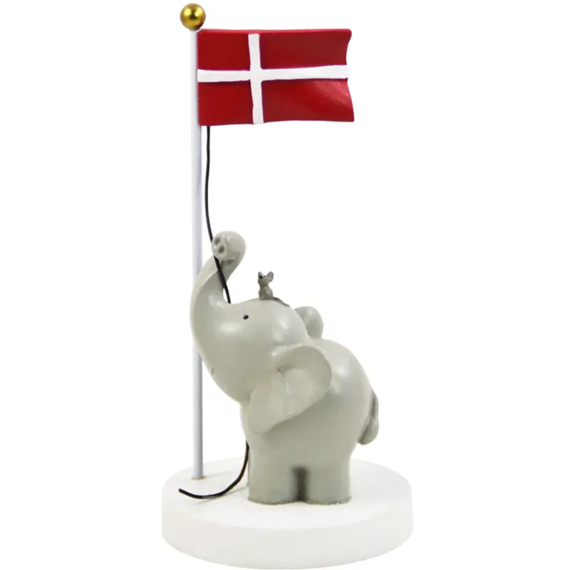 Kids by Friis Bordsflagga med Elefant och Mus 13 cm Rea