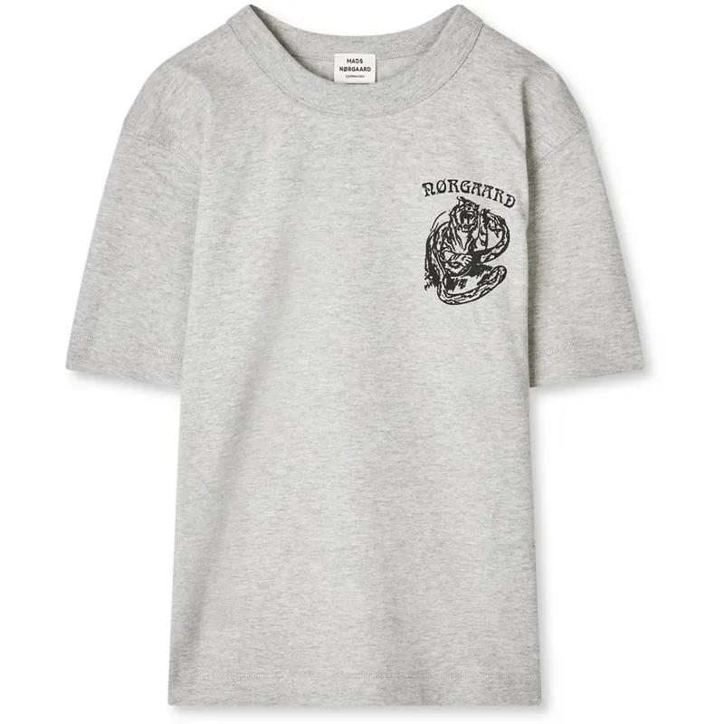 Begränsat antal Mads Nørgaard Light Grey Melange Dry Single Theo Tee