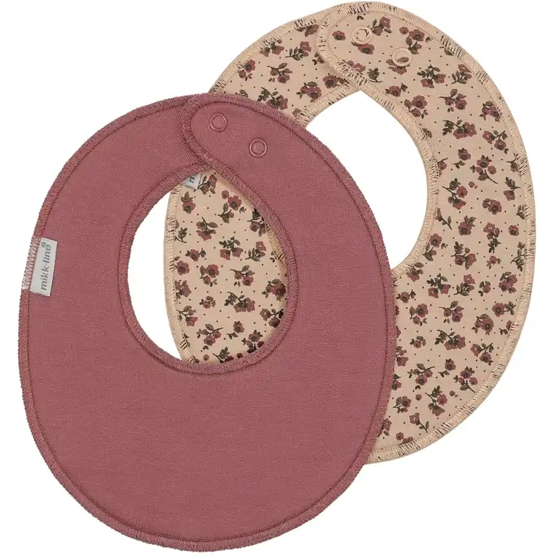 I lager Mikk-Line Rose Brown 2-Pack Baby Haklapp Round