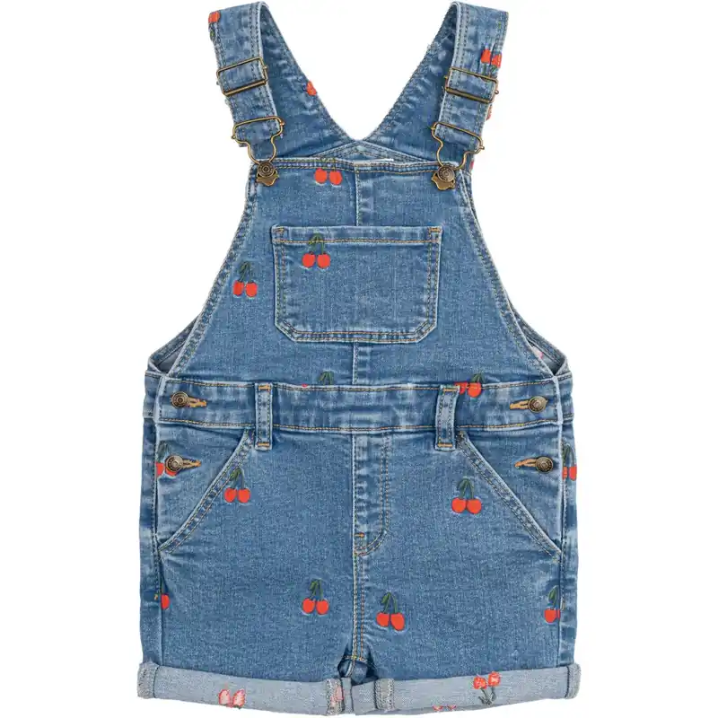 THE NEW Siblings Light Blue Denim EMB Nayla Kort Denim Dungarees Billigare