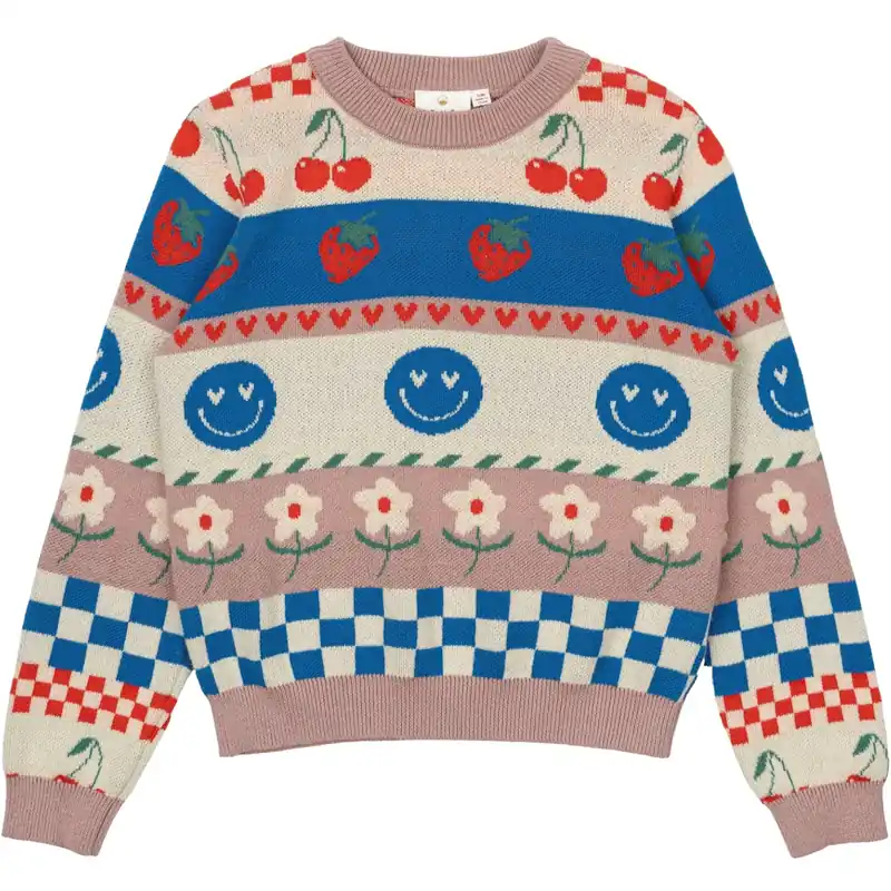 The New Multi Colour Niza Jacquard Pullover Trygg betalning