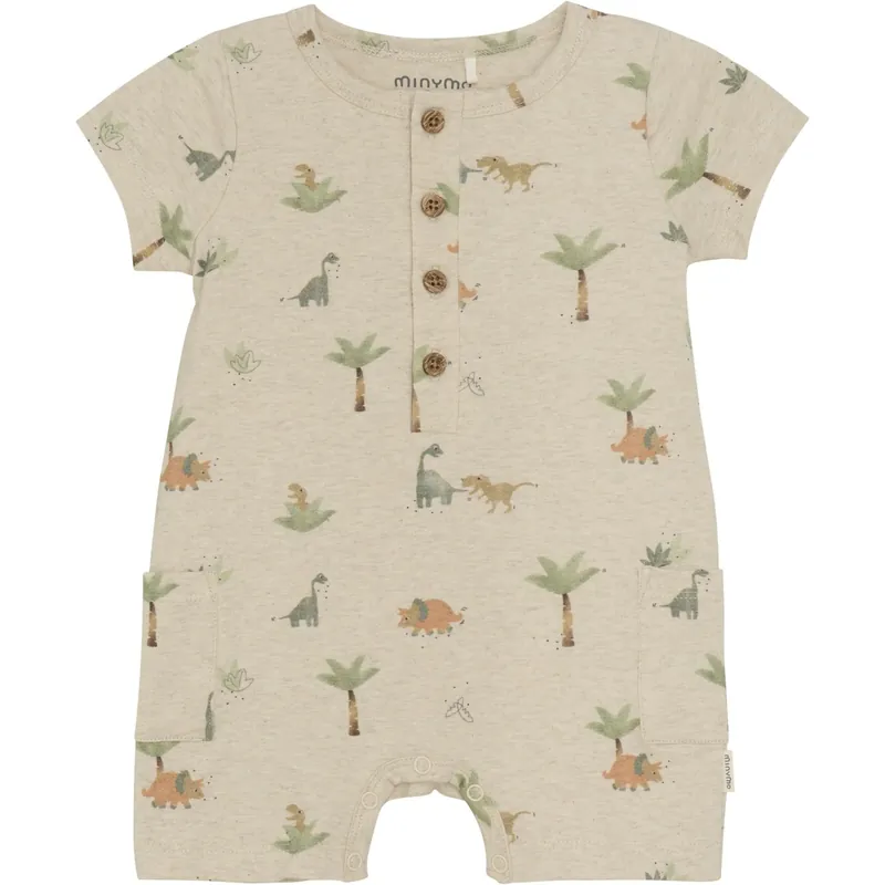 Extra rabatt Minymo Light Beige Melange Onesie AOP