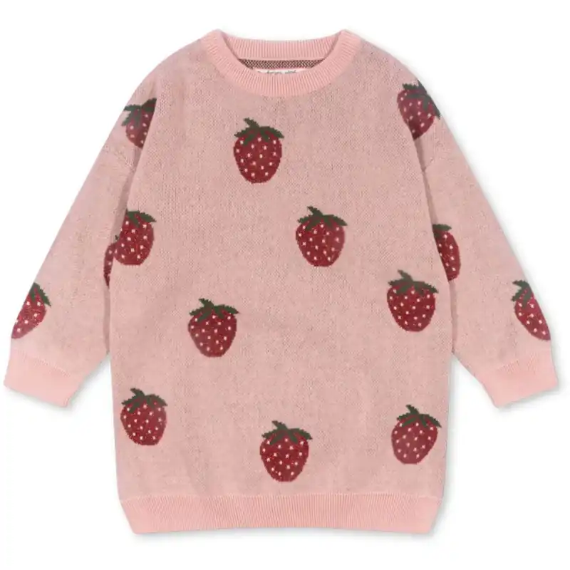 Rea Konges Sløjd Strawberry Lapis Lurex Stickad Klänning