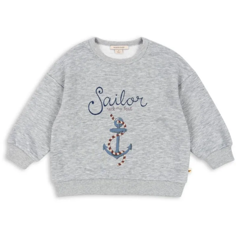 Konges Sløjd Grey Melange Lou Sweat Skjorta Ocs Extra rabatt