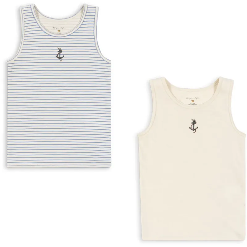 Konges Sløjd Stripe Provence Mix Basic 2 Pack Tanktop Gots Kampanj
