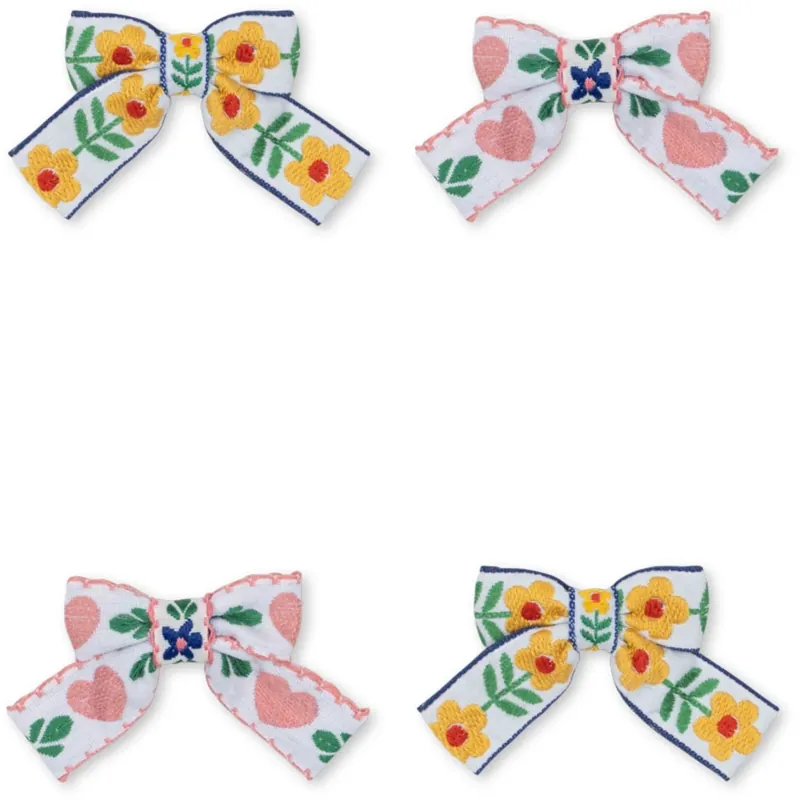 Begränsad tid Konges Sløjd White/Rose 4 Pack Rosett Hårklämmor