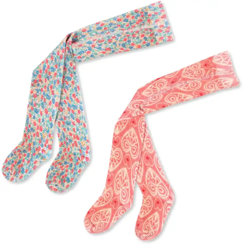 Sista chansen Konges Sløjd Fiola/Lacy Pink 2 Pack Printed Stocking Ocs