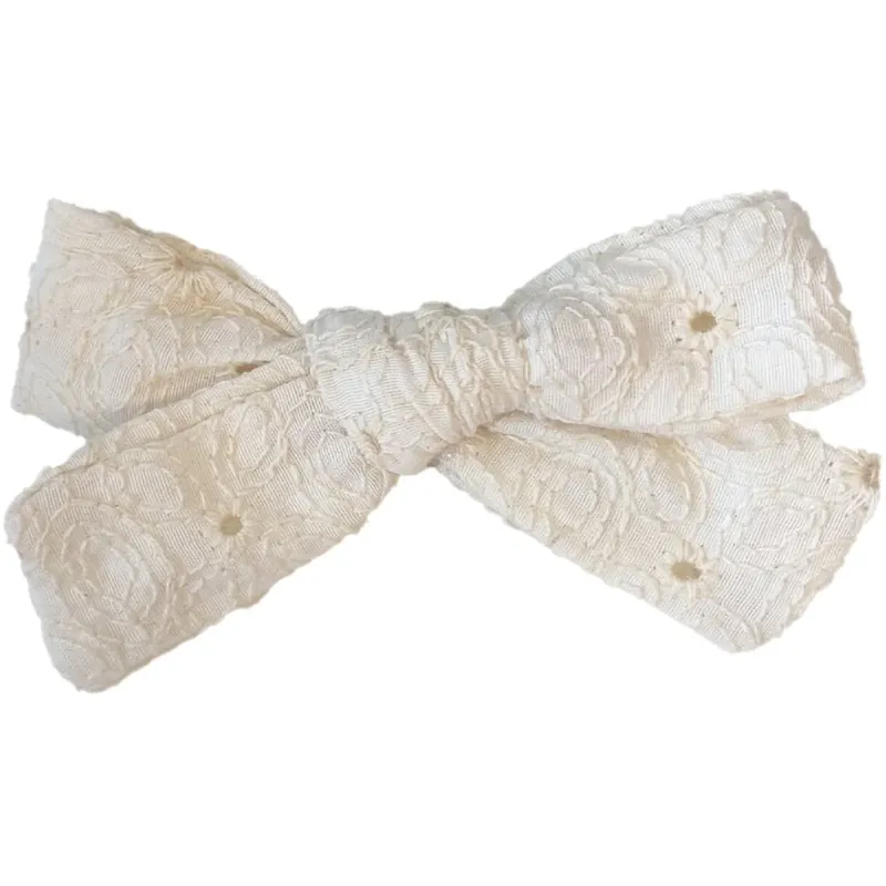 Premium Bow‘s by Stær Dorthea Rosett - Vit Broderad