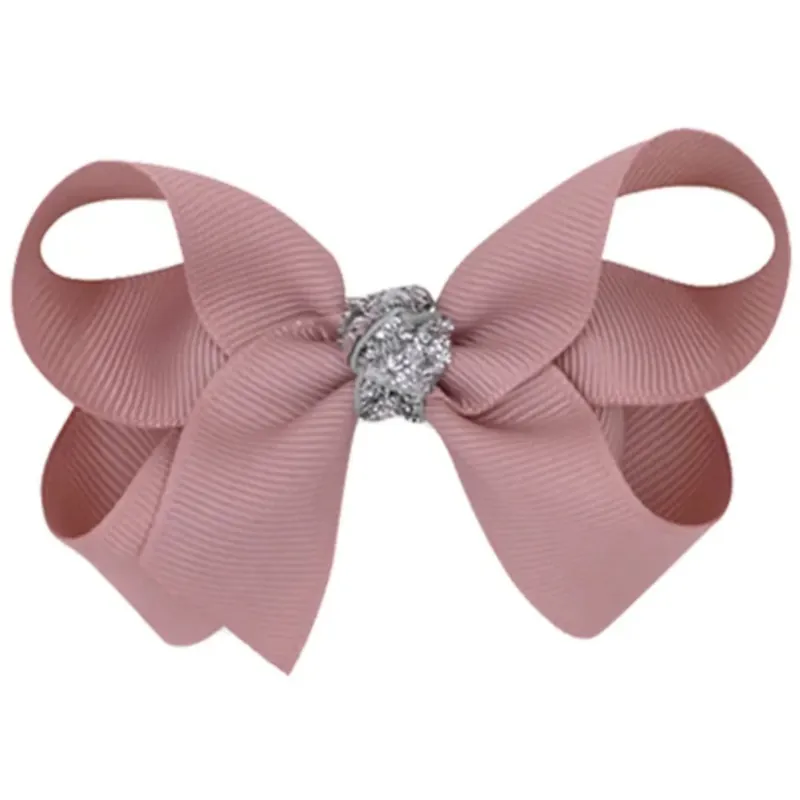 Rea Bow‘s by Stær Classic Rosett - Antik Ros/Silver Glitter - 8 cm