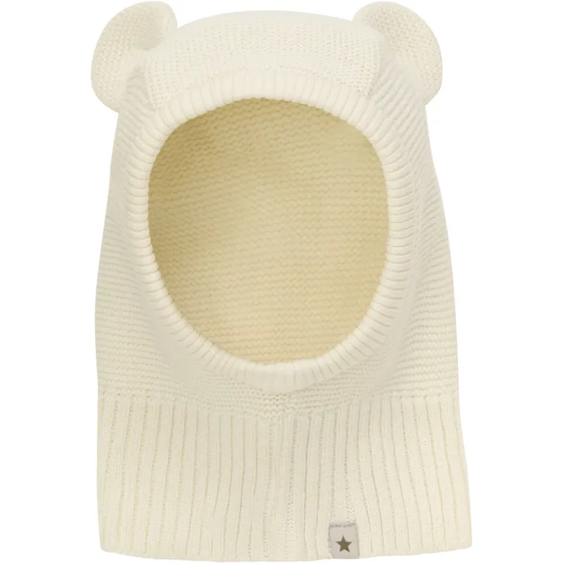 Huttelihut Antique White Balaclava Stickad m. Öron Begränsad tid