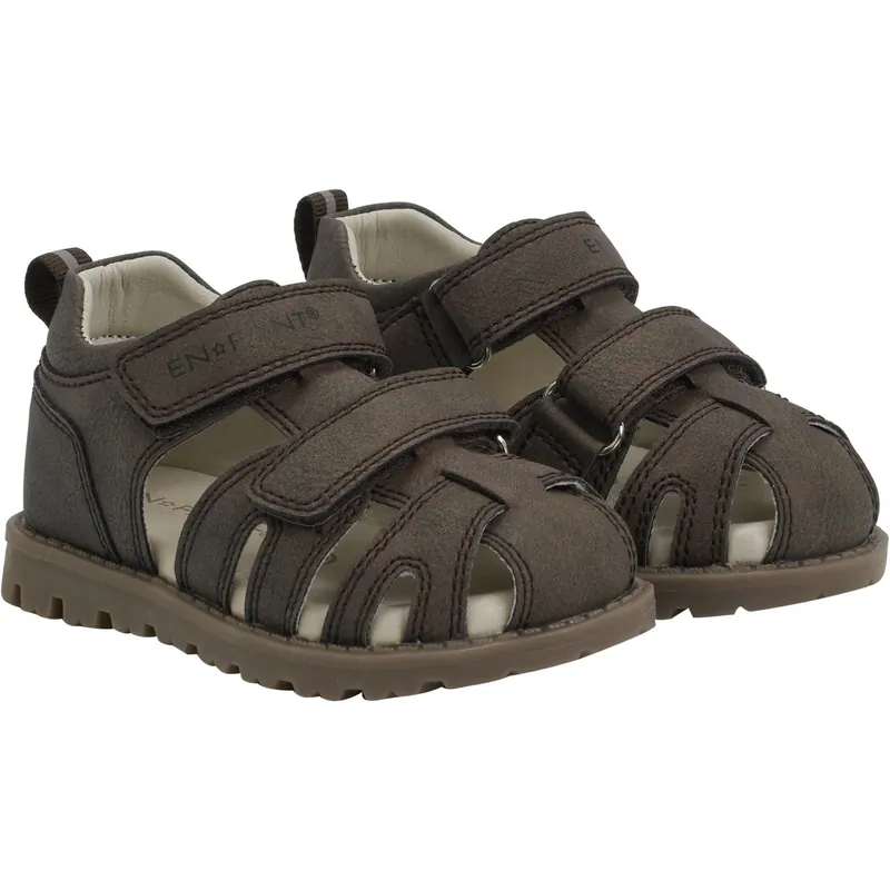 En Fant Chocolate Brown Sandal Kardborreband Lågt pris