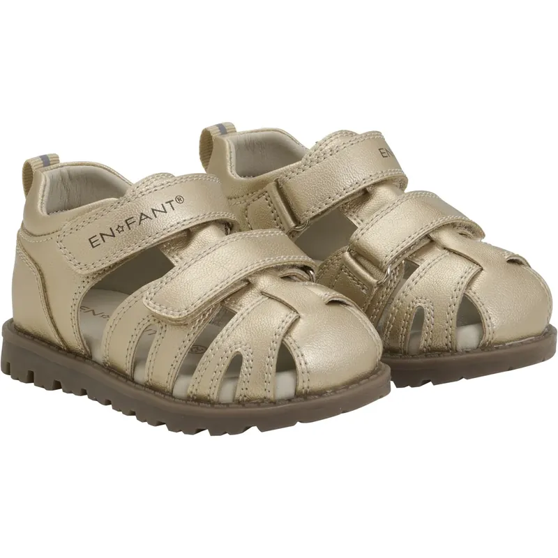 Billig En Fant Champagne Beige Sandal Kardborreband