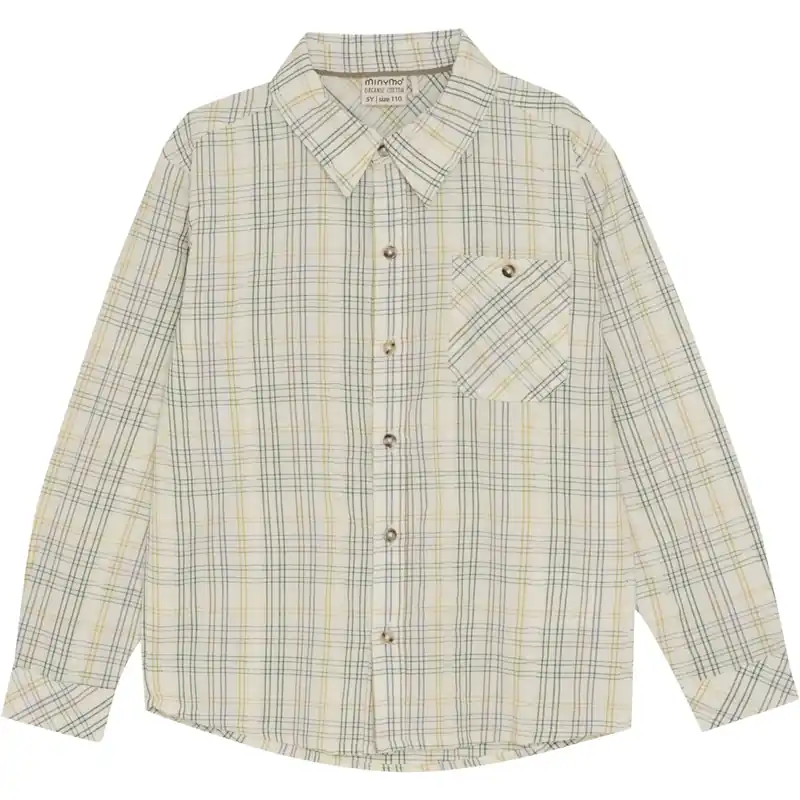 Snabb frakt Minymo Marshmallow White Skjorta Check
