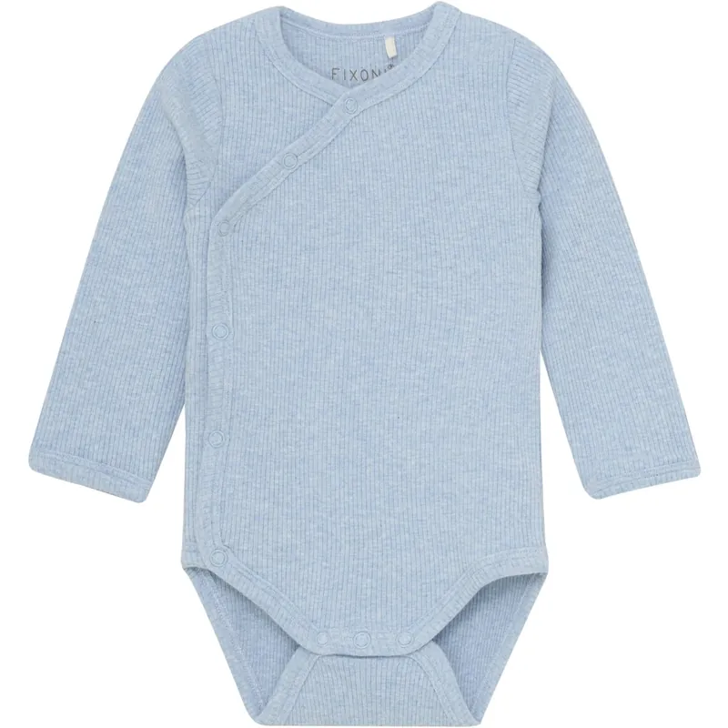 Beställ idag FIXONI Blue Fog Melange Wrap Body LS Mélange Rib