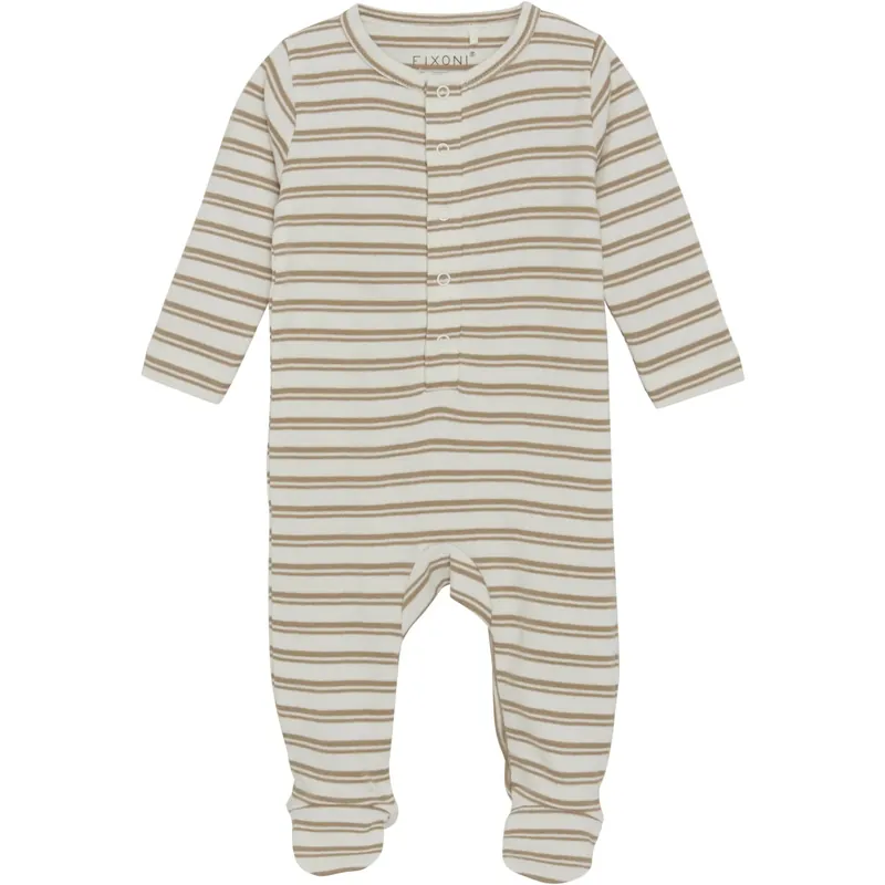 Sista chansen FIXONI Macaroon Romper LS W. Feet Rib