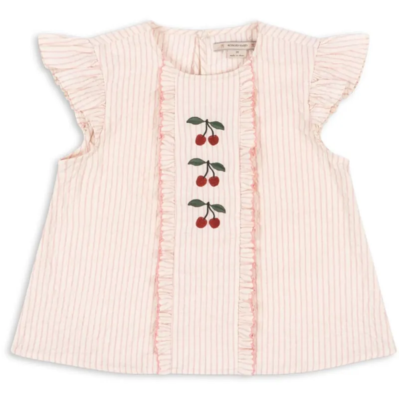 Populärt val Konges Sløjd Peony Stripe Ellie Frill Topp Gots