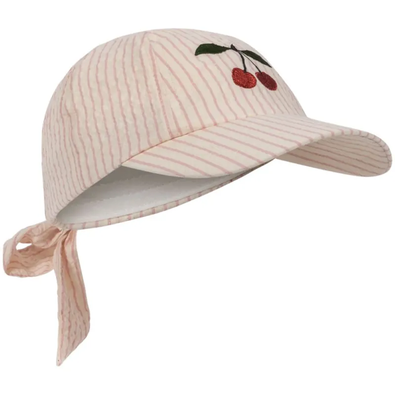 Konges Sløjd Peony Stripe Ellie Rosett Keps Gots Kundfavorit