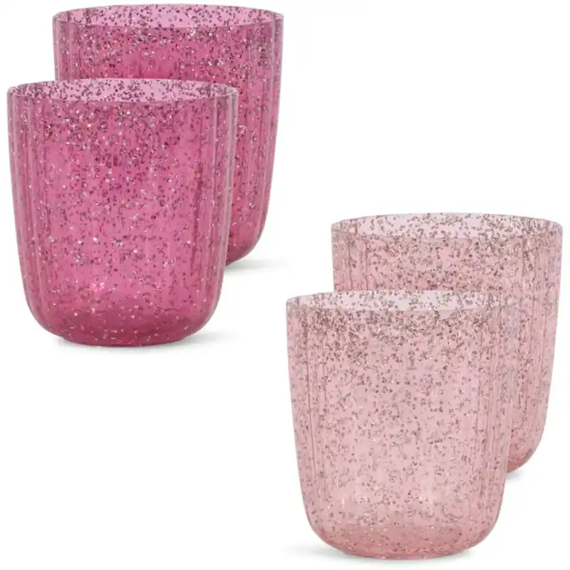 Populär Konges Sløjd Sparkling Pink Mix Glitter Kopp 4 Pack