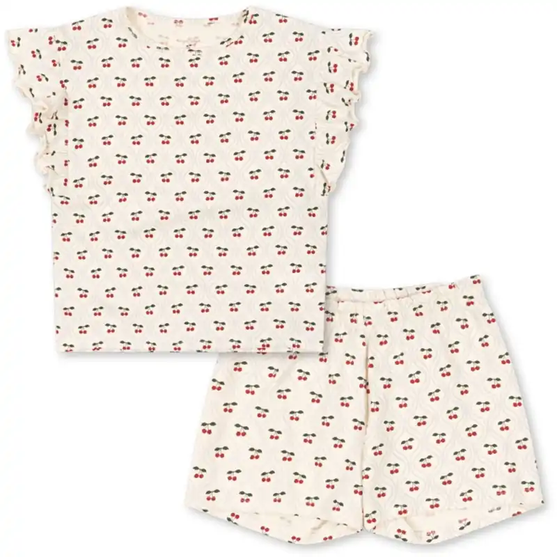 Begränsad tid Konges Sløjd Cherry Motif Lin Frill Set Gots