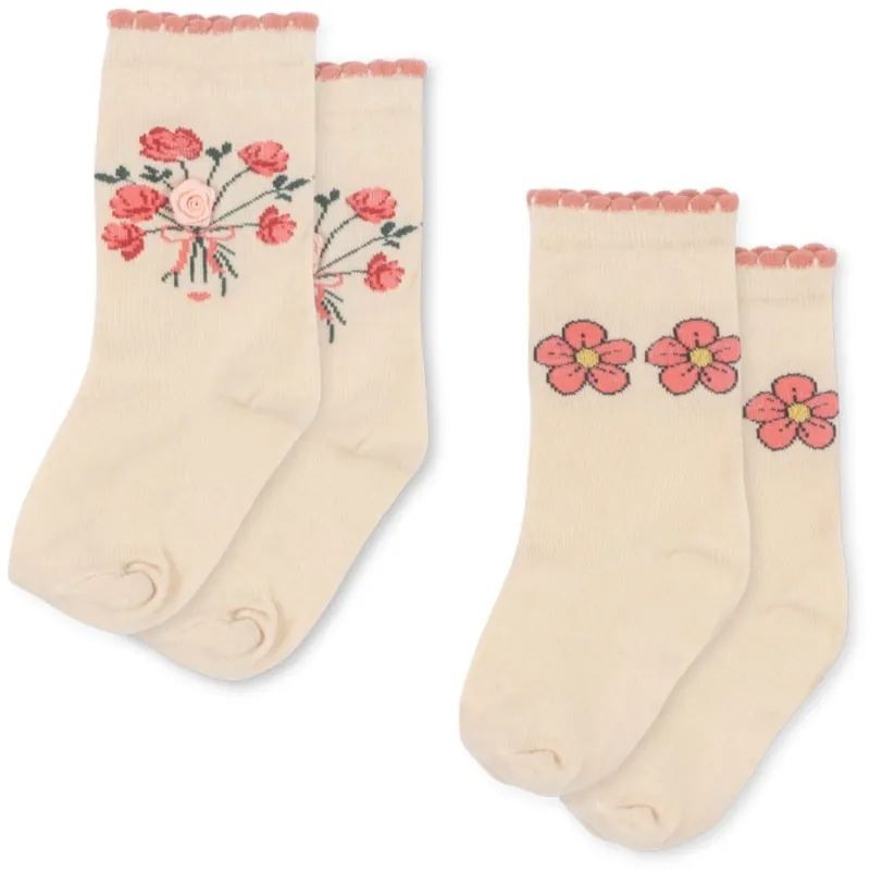 Bästa pris Konges Sløjd Rose Mix 2 Pack Rose Strumpor