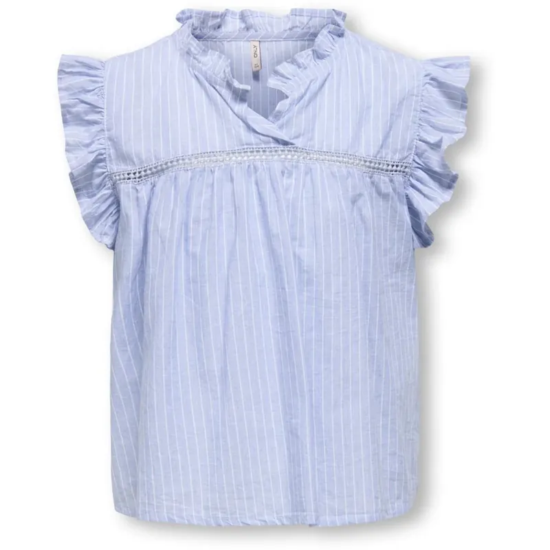 Populärt val kids ONLY Cashmere Blue White Daimi Detail Skjorta