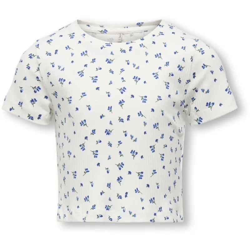 kids ONLY Mazarine Blue White Background Bella Life Kort AOP T-Shirt Noos Kampanj