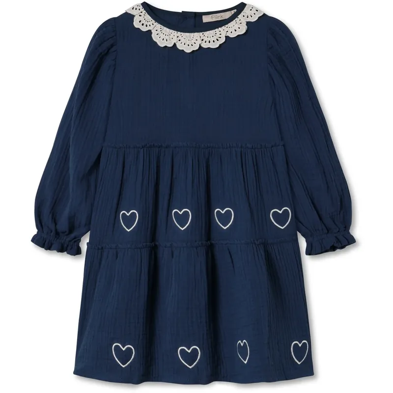 Köp nu Fliink Insignia Blue / Sandshell Elmo Heart Ls Klänning